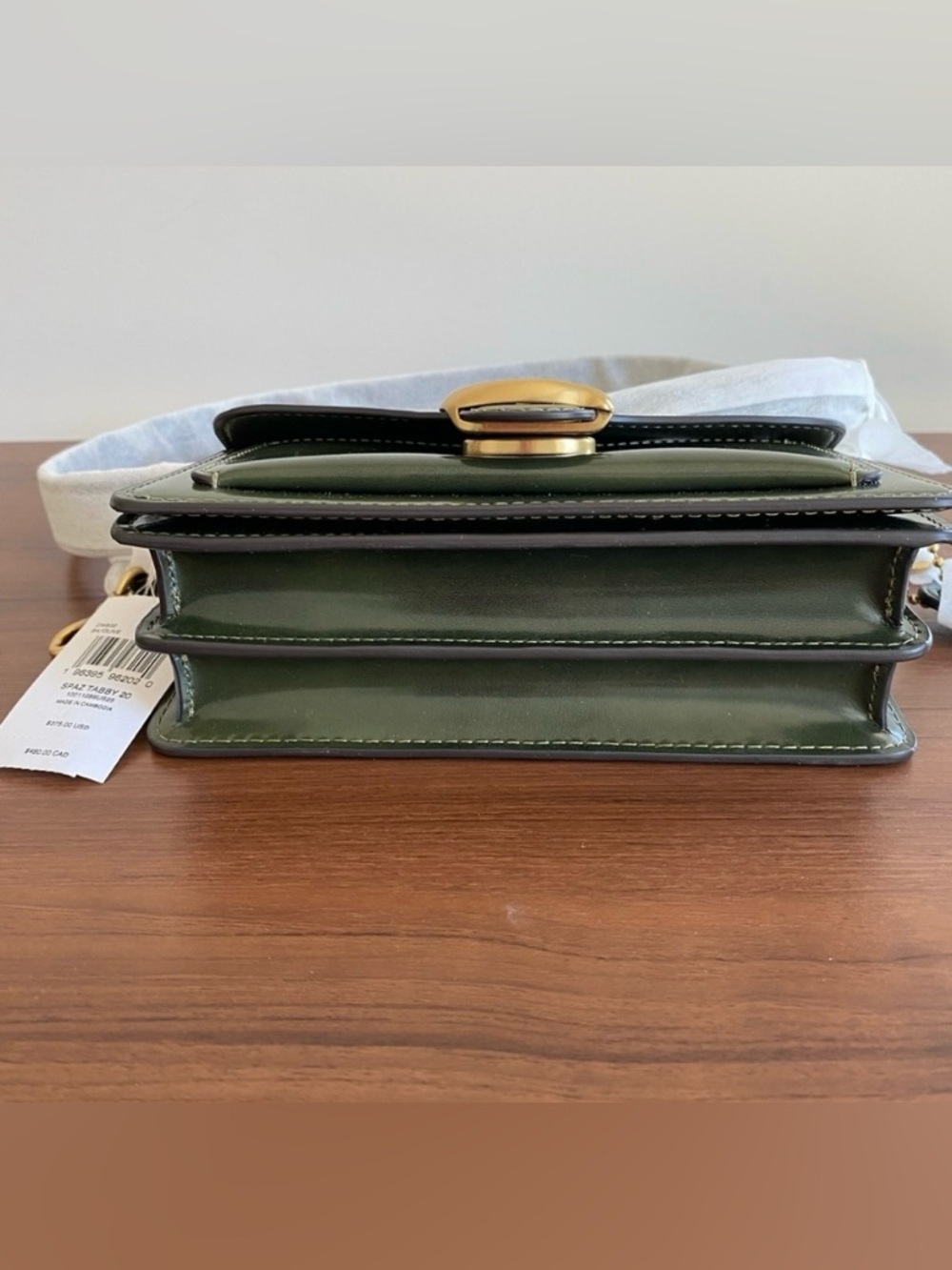 Coach Tabby 20 in Dark Olive Spazzolato Leather CW632 - Picture 3 of 7